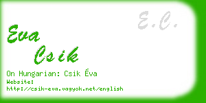 eva csik business card